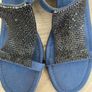 New Lotus Navy Wedge Sandals Image 5