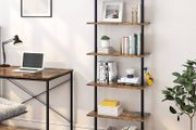 NEW SALE | Ladder Shelf 5-Tier Bookcase Rack 180CM Storage Unit with Metal Frame Floating Wall Shelf for Living Room, Office, Bedroom