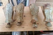 4 x art deco cast iron bath feet