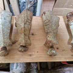 4 x art deco cast iron bath feet