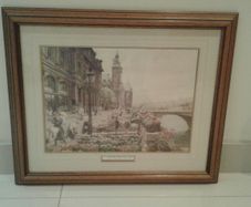 Vintage Oak-Framed Glass-Fronted Print by Marie Firmin Girard