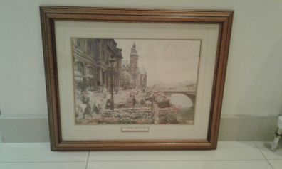 Vintage Oak-Framed Glass-Fronted Print by Marie Firmin Girard