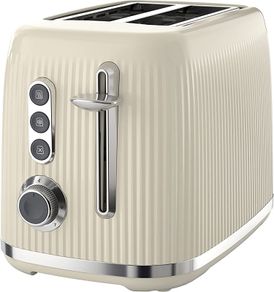 Bold Vanilla Cream 2-Slice Toaster with High-Lift and Wide Slots Cream and Silver Chrome MULTIPLE COLOURS AVAILABLE (FREE POSTAGE)