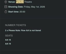 The House Must Win by Mick Flannery x 2 tix