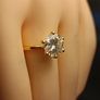 18ct Gold Plated Vermeil Large Moissanite Solitaire Ring Image 10