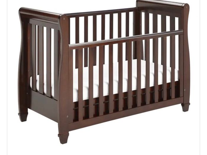 Babymore Eva Sleigh Dropside Cotbed with Drawer