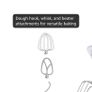 Stand Mixer, 4.5L+5L Two Bowls Food Mixer for Baking, 10 Speeds Electric Kitchen Appliance with Dough Hook, Whisk, Beater, 1300W Matte for Home Baking (Black) Image 4