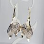 Gold Wavy Sculpted Fluid Leaf Earrings Image 5
