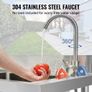 Stainless Steel Utility Sink, 1 Compartment Free Standing Small Sink w/Workbench Faucet & legs, 119.88 x 50.04 x 95 cm Commercial Single Bowl Image 3