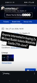 2 Michael Buble concert tickets