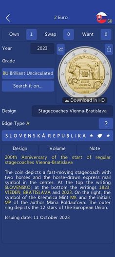 2 euro Slovakia 2023: Vienna Bratislava