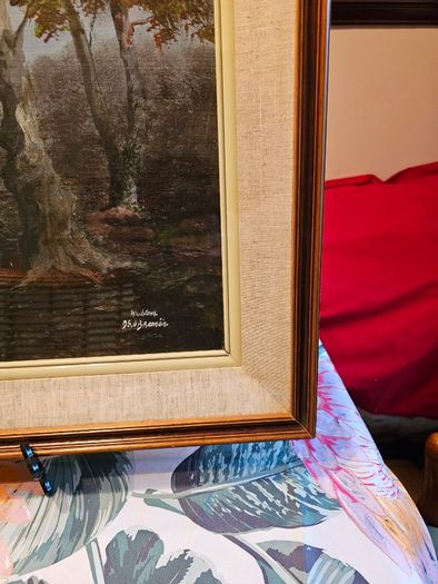 Danny Brennan,Beautiful Original Irish Landscape Painting in Frame  "On the Bank at Woodstown, Co. Waterford"