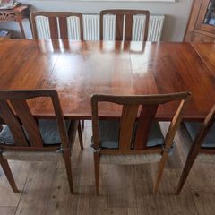 Solid Wood Extendable Dining Table & 8 Chairs