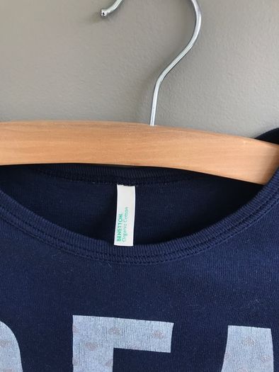 Size 10-11 long sleeved Benetton navy top