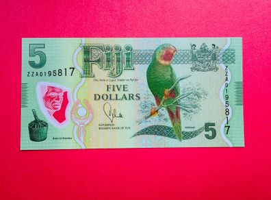 Fiji  5 Dollars   2013  ZZ Replacement  Pick 115r  Scarce   ( Uncirculated )