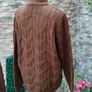 Paul Costelloe Living Tan High Collar Cable Knit Jumper Size Large Image 5