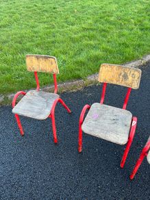 Kids vintage school chairs