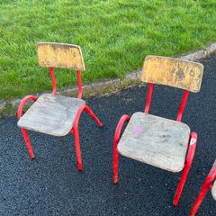 Kids vintage school chairs