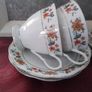 Three Large China Teacups & Saucers Image 2