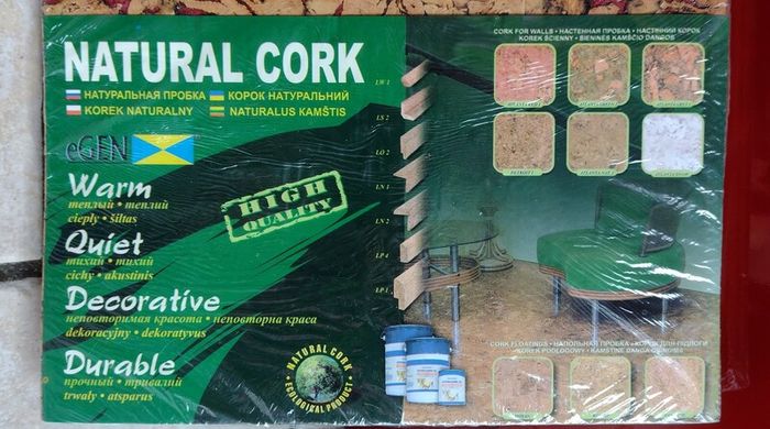 44 psc.(4 Pack).Natural Cork Tiles for Wall or Floor Decoration.(Miami Red) New