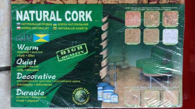 44 psc.(4 Pack).Natural Cork Tiles for Wall or Floor Decoration.(Miami Red) New