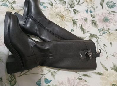 Rita Ora Knee Black Boots