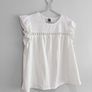 Pre Owned White Eyelet Ruffle Sleeve Blouse Image 2