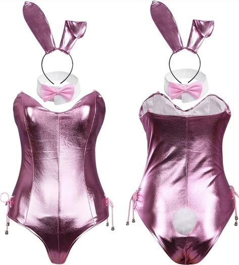 12 Pieces  Bunny Girl Outfit  Bunny Body with Bunny Ears and Fishnet Socks