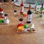 Miniature cheeseboard + wine - dolls house accessories Image 2