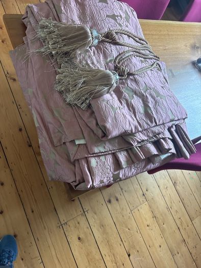 Beautiful fleece interlined curtains from period home. Make an offer.