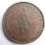 1837 CANADA Quebec Bank Token Historic Antique VINTAGE Half Penny Coin Image 2