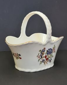 Vintage Royal Tara Fine Bone China Posy Basket,  Flower Basket,  Irish Pottery,  Galway Ireland,  Floral Design