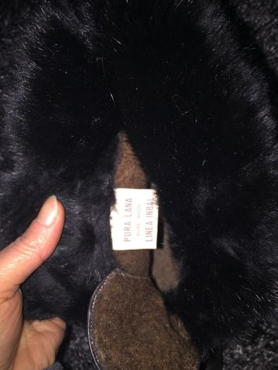 Black Leather & Fur Vintage Ankle Boots