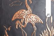 Vintage Flamingos  and water lilies Copper Wall Picture Hanging frame mirror  decor vintage painting canvas great gift present display decor shop memorabilia art