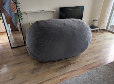 Large Gray Bean Bag Chair Excellent Condition