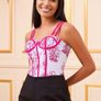 Vintage Pink Floral Corset Top  Trendy Women Fashion Ireland Image 5