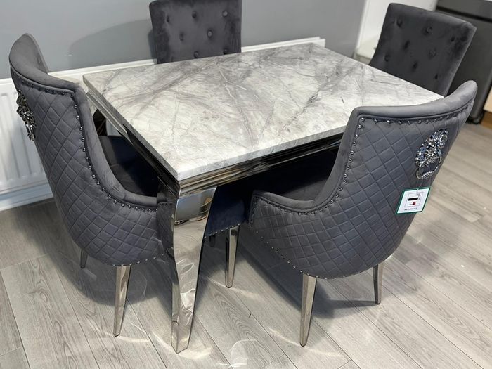Marble Kitchen Dining Table With 6 Chairs