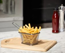 Steel chip serving basket