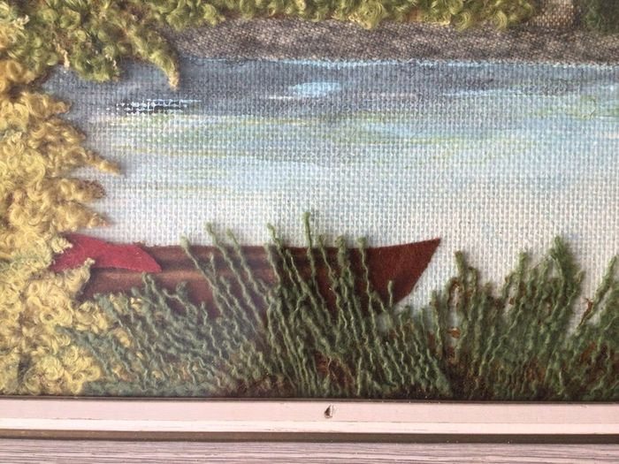 Vintage 1960s landscapes of ireland oil and handwoven tweeds picture K.C.Colohan framed