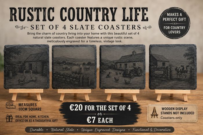 Rustic Country Life Slate Coasters