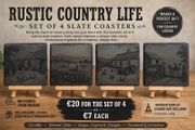 Rustic Country Life Slate Coasters