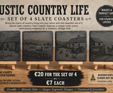 Rustic Country Life Slate Coasters