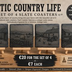 Rustic Country Life Slate Coasters