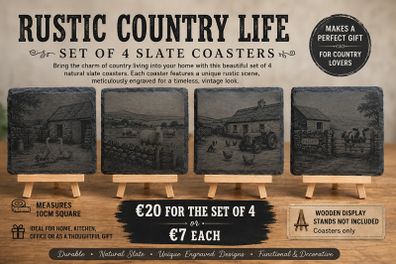 Rustic Country Life Slate Coasters
