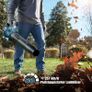 Cordless Electric Leaf Blower 18V 257km/h with 3 Speeds and 2 x 5.2Ah Batteries, Cordless Leaf Blower for Garden, Leaves, Dust and Snow Blue Battery Image 2