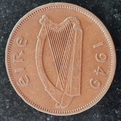 Ireland 1949 Half Penny coin