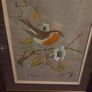 Robin Perched on a Branch Signed Painting - Framed Image 2
