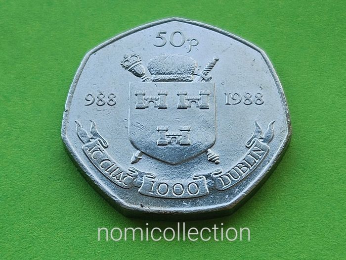 Ireland 1988 year Commemorative 50 Pence.
