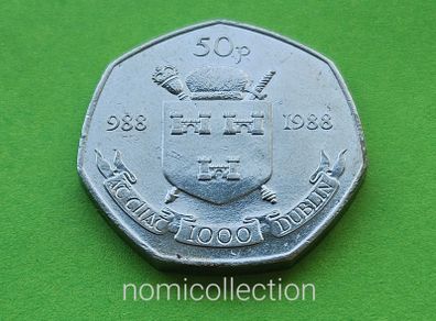 Ireland 1988 year Commemorative 50 Pence.