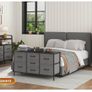 7-Drawer Fabric Chest Of Drawers for Bedroom - 4 Large and 3 Small Drawers with Handles, Storage Organizer with Open Shelf & Sturdy Metal Frame, Ideal for Living Room/Entryway (Deep Gray) Image 3